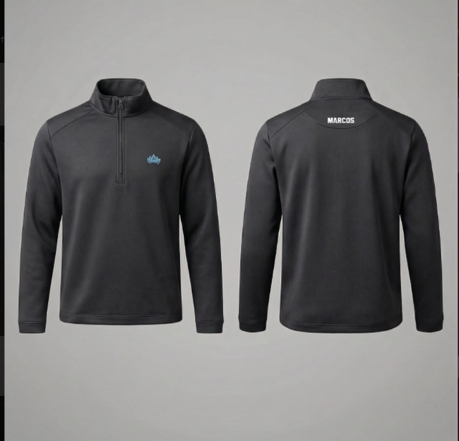 Marcos Oversized DarkGray Half Zip T-shirt